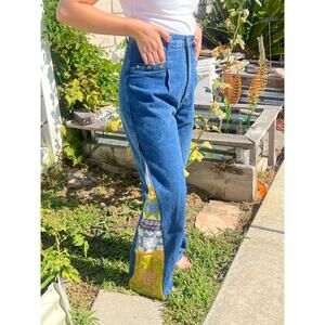 Vintage Womens Handmade Patchwork Quilted Jeans Sz 5 High Waist 24‎ Cowgirl Boho